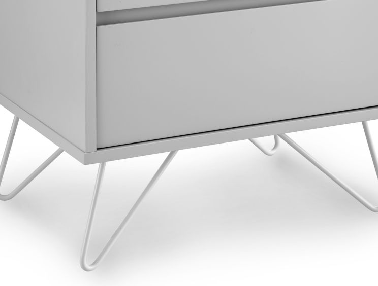 Sofia 2 Drawer Bedside Harbour Mist With White Feet