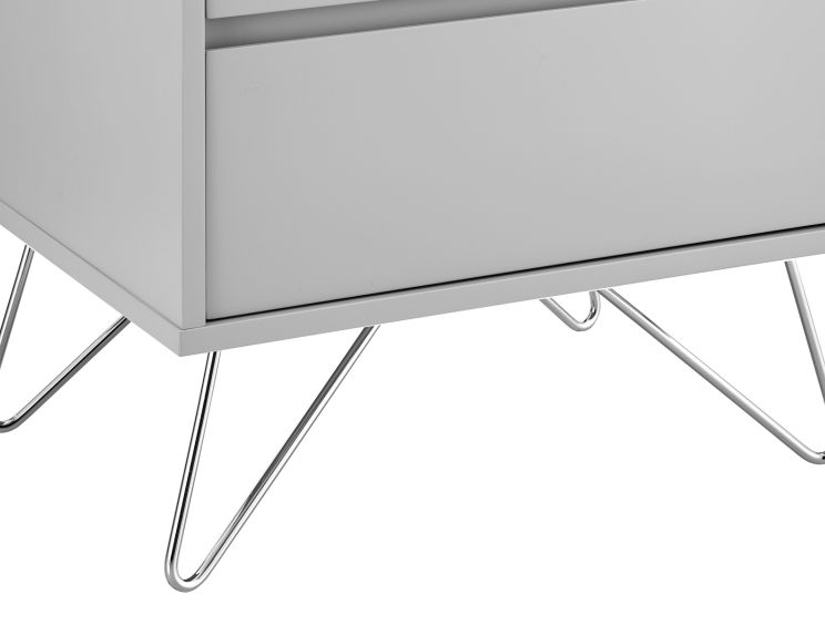 Sofia 2 Drawer Bedside Harbour Mist With Stainless Steel Feet