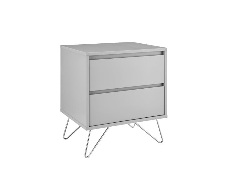 Sofia 2 Drawer Bedside Harbour Mist With Stainless Steel Feet