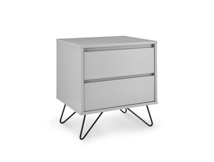 Sofia 2 Drawer Bedside Harbour Mist With Black Feet