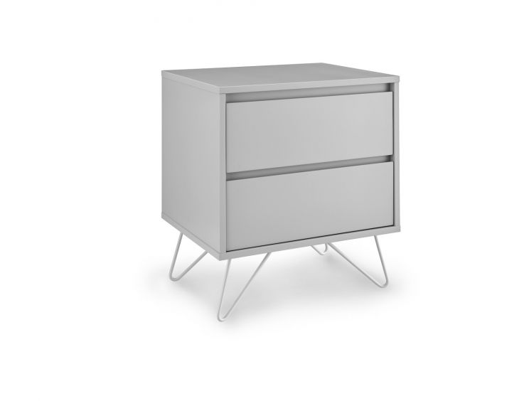 Sofia 2 Drawer Bedside Harbour Mist With White Feet