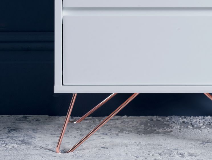 White and outlet copper bedside table