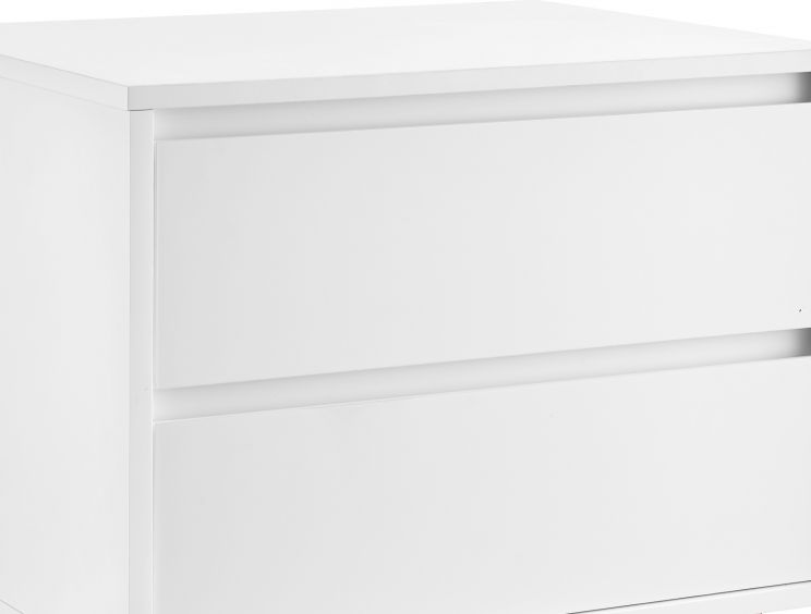 Sofia 2 Drawer Bedside White With White Feet