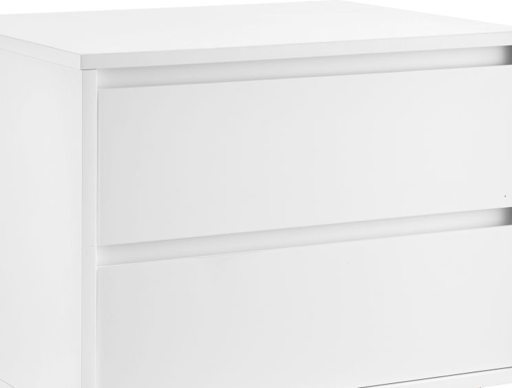 Sofia 2 Drawer Bedside White With White Feet