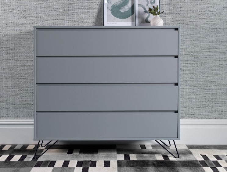 Sofia 4 Drawer Chest Harbour Mist With Black Feet