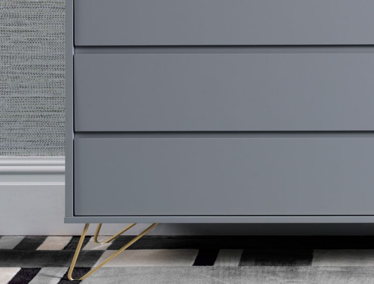 Sofia 4 Drawer Chest Harbour Mist With Brass Steel Feet