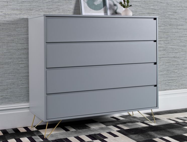 Sofia 4 Drawer Chest Harbour Mist With Stainless Steel Feet