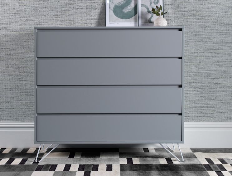 Sofia 4 Drawer Chest Harbour Mist With White Feet