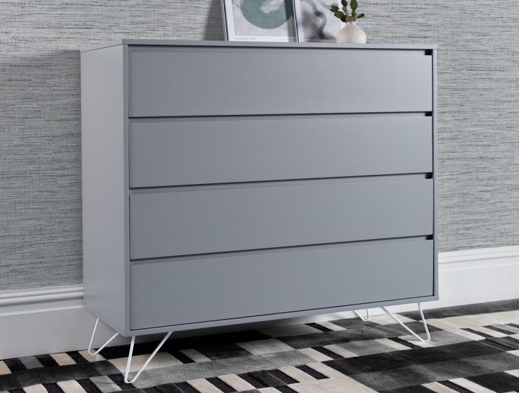 Sofia 4 Drawer Chest Harbour Mist With White Feet