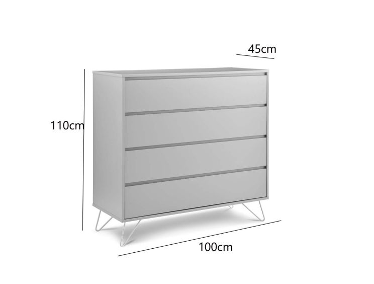 Sofia 4 Drawer Chest Harbour Mist With White Feet