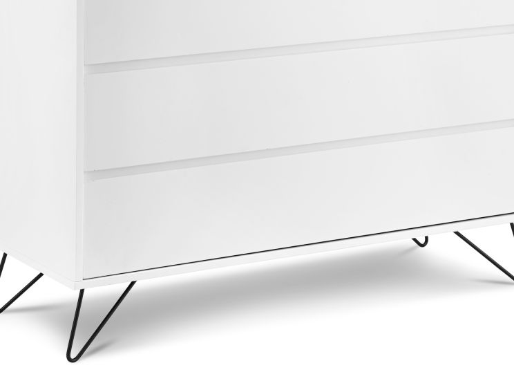 Sofia 4 Drawer Chest White With Black Feet