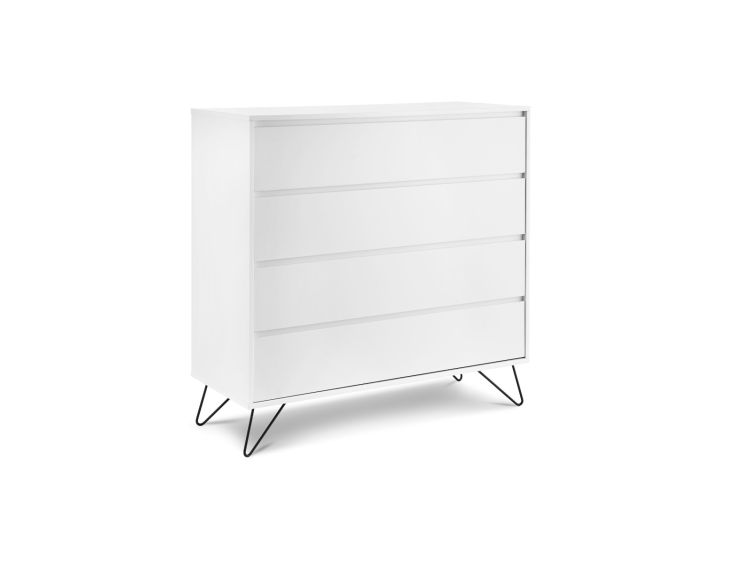 Sofia 4 Drawer Chest White With Black Feet