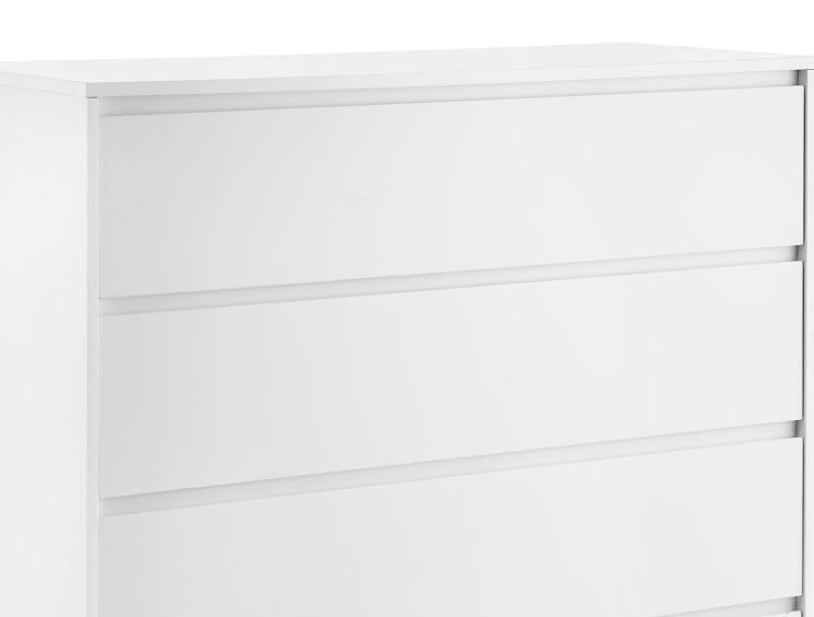 Sofia 4 Drawer Chest White With Stainless Steel Feet