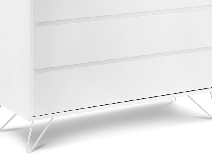 Sofia 4 Drawer Chest White With White Feet