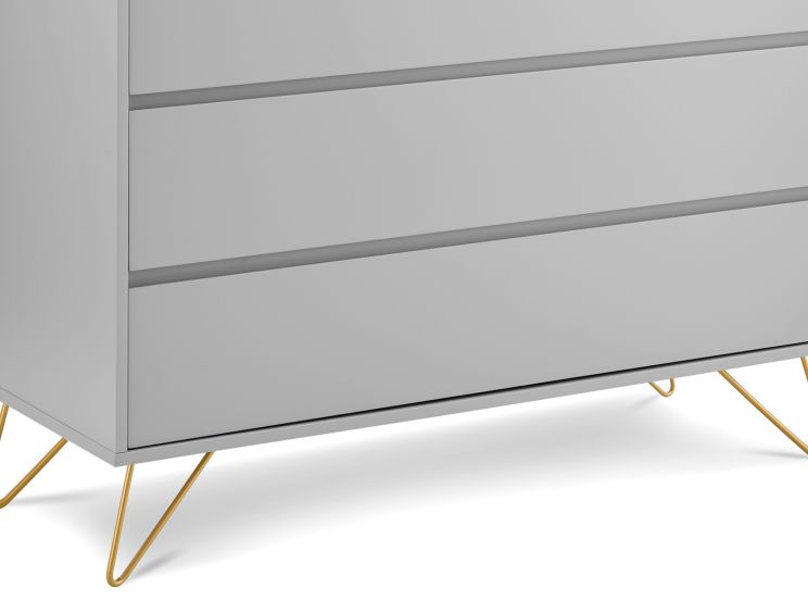 Sofia 4 Drawer Chest Harbour Mist With Brass Steel Feet