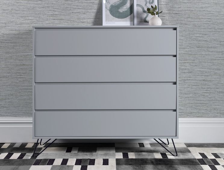 Sofia 4 Drawer Chest Harbour Mist With Black Feet