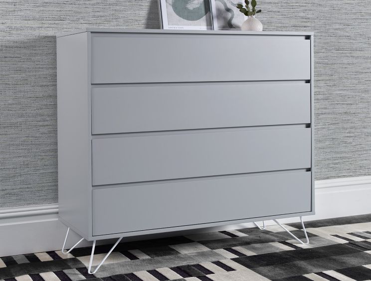 Sofia 4 Drawer Chest Harbour Mist With White Feet