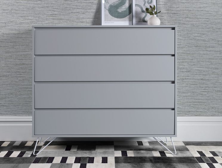 Sofia 4 Drawer Chest Harbour Mist With White Feet