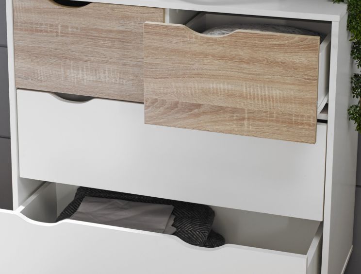 Stockholm White 4 Drawer Chest Only
