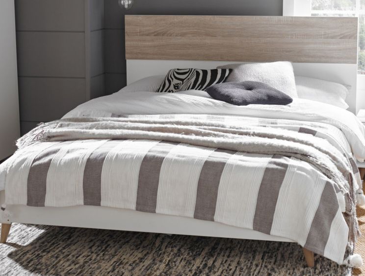 Stockholm White Double Bed Frame Only