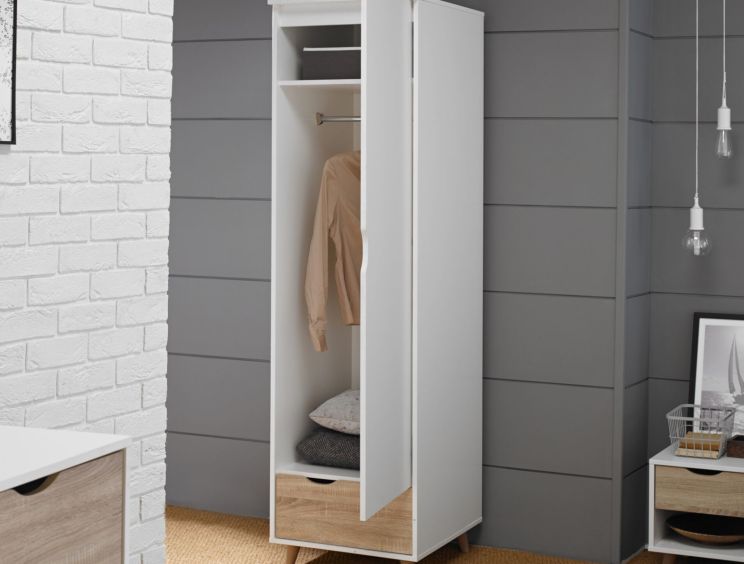 Stockholm White Single Wardrobe Only