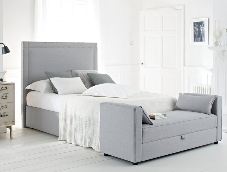 Ascot Upholstered Ottoman Seat - Harbour Grey