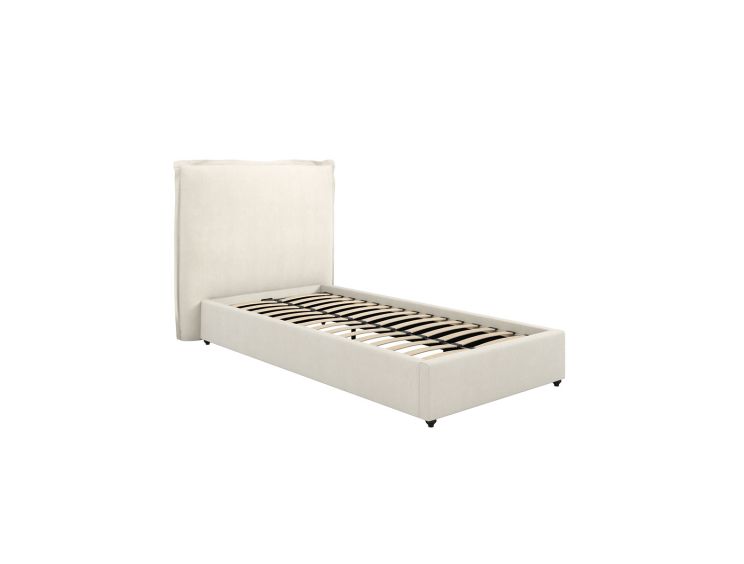 Filey Ivory Single Linen Upholstered Bed Frame