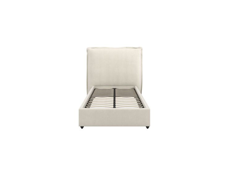 Filey Ivory Single Linen Upholstered Bed Frame