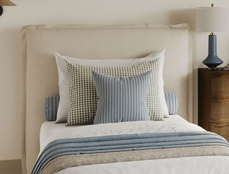 Filey Ivory Single Linen Upholstered Bed Frame