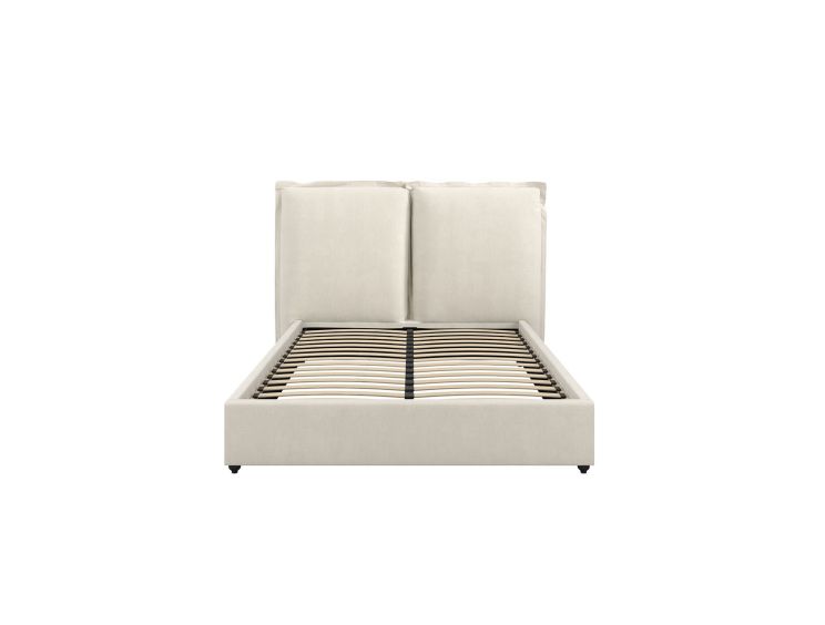 Filey Ivory Double Linen Upholstered Bed Frame