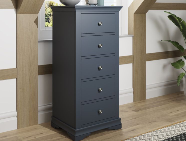 Harley Midnight Grey 5Drw Wellington Chest Only