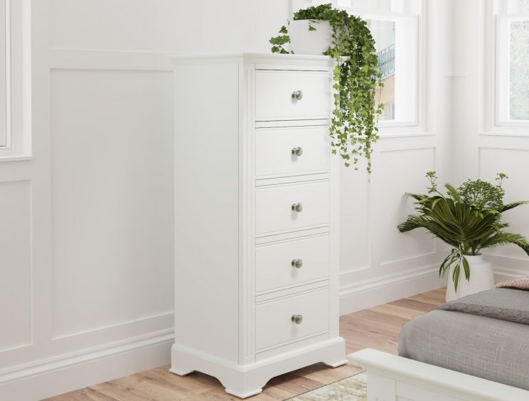 Tilly White 5Drw Narrow Chest Only