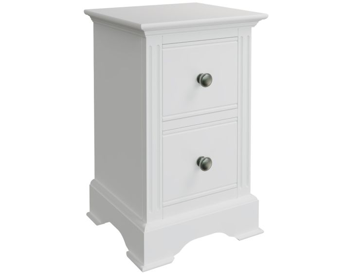 Tilly White 2Drw Bedside Cabinet Only