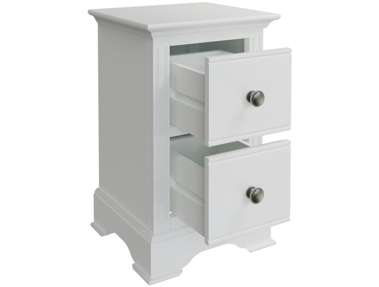 Tilly White 2Drw Bedside Cabinet Only