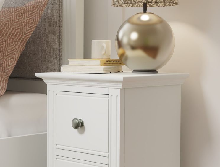 Tilly White 2Drw Bedside Cabinet Only