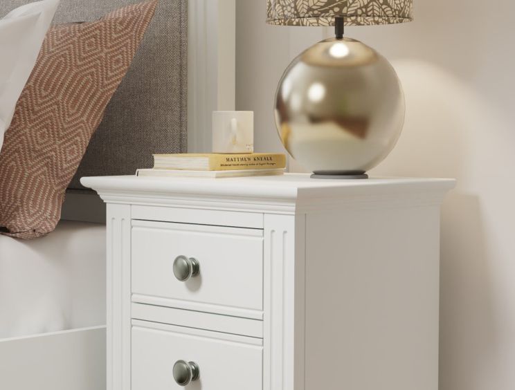 Tilly White 3Drw Large Bedside Cabinet Only