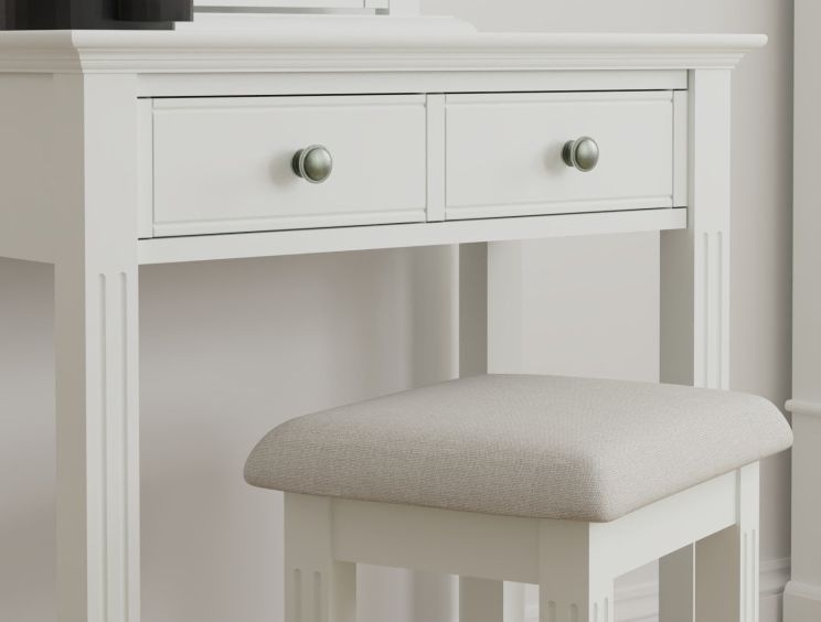 Tilly White Dressing Table Stool