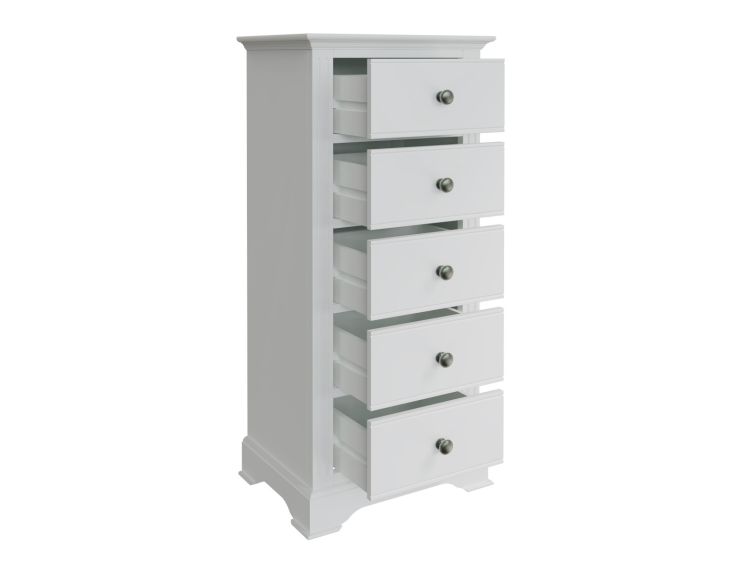 Tilly White 5Drw Narrow Chest Only