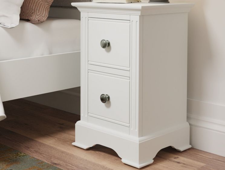 Tilly White 2Drw Bedside Cabinet Only