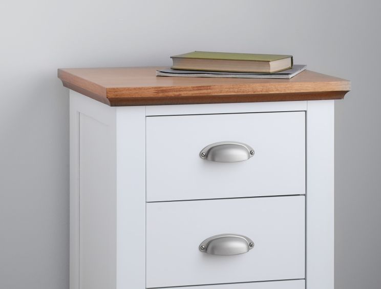 Verona White 3 Drawer Bedside Only