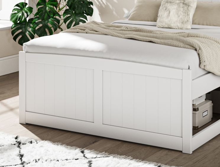 Maxistore 6 Door White Wooden Storage Double Bed Frame