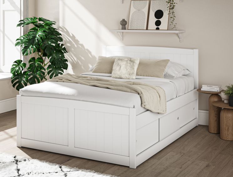 White wooden shop divan bed