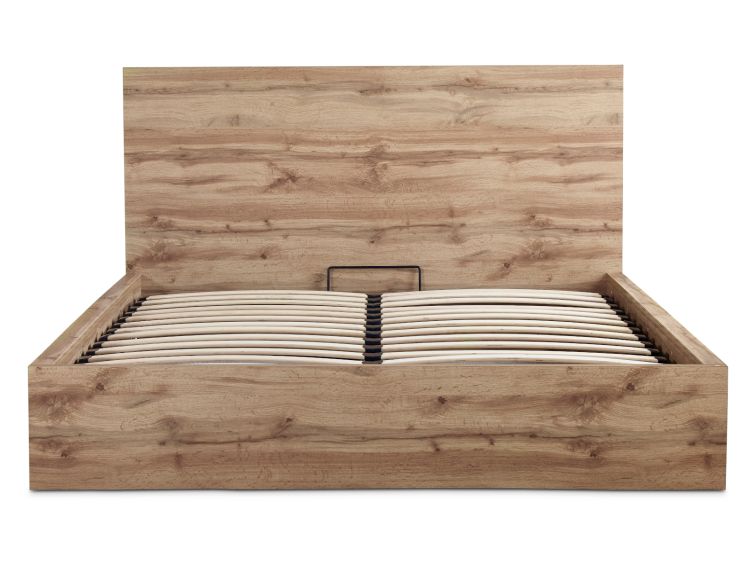 Chicago Industrial Oak Ottoman Storage Bed - Double Ottoman Only