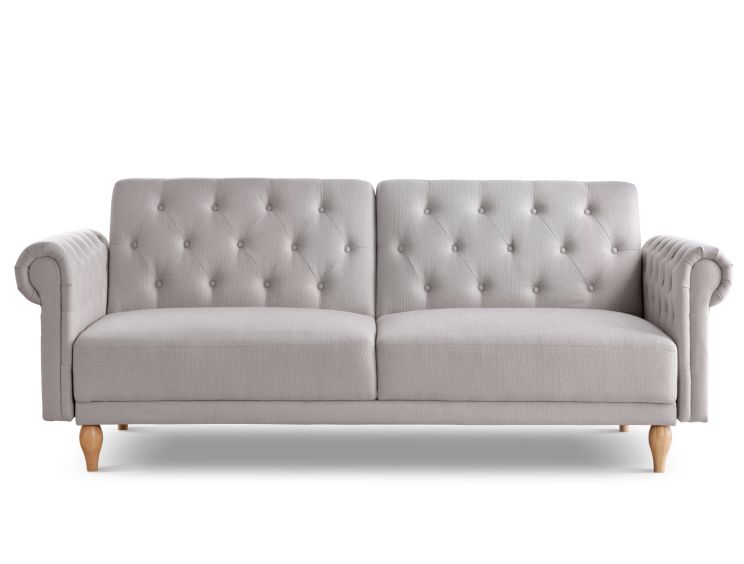 Chesterfield Natural Upholstered Sofa Bed