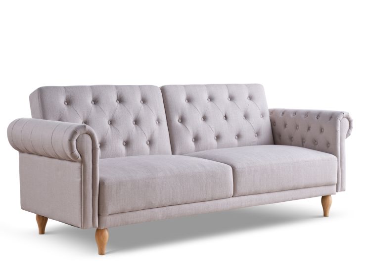 Chesterfield Natural Upholstered Sofa Bed