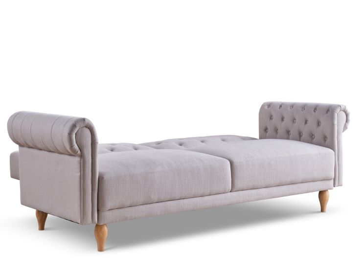 Chesterfield Natural Upholstered Sofa Bed