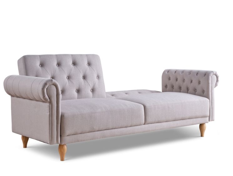 Chesterfield Natural Upholstered Sofa Bed