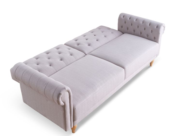 Chesterfield Natural Upholstered Sofa Bed