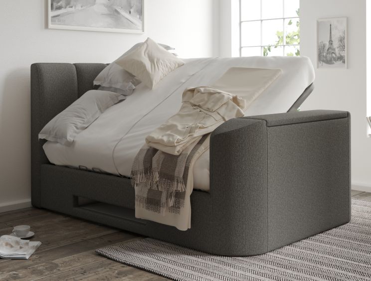 Copenhagen Upholstered Ottoman TV Bed Frame - Foley Grey