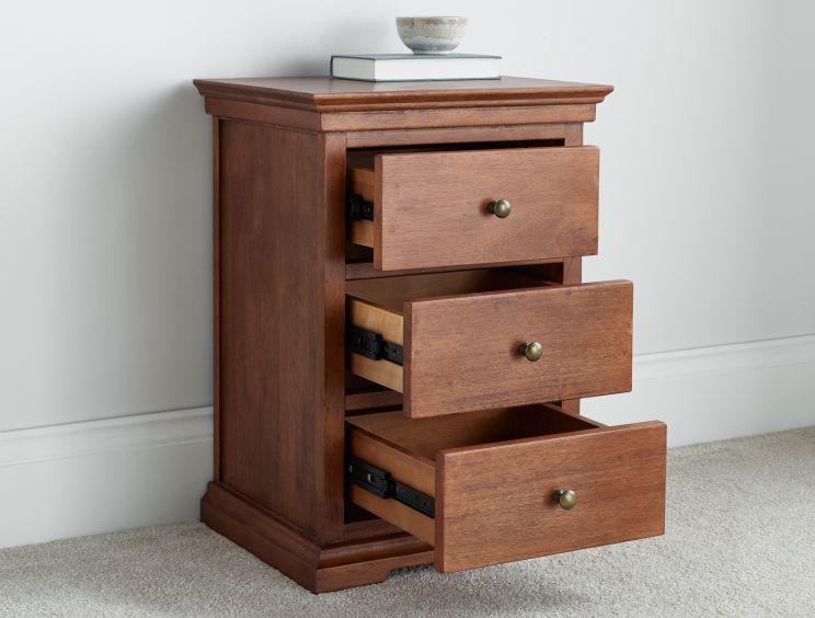 Toulon Mahogany 3 Drawer Bedside Only